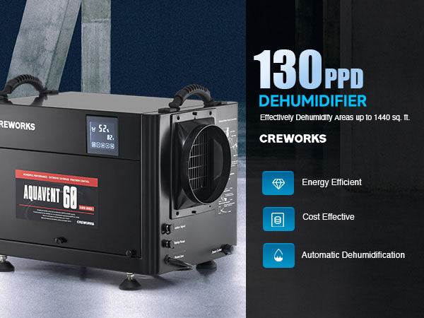 130 PPD Commercial Dehumidifier for Crawl Space Basement Warehouse
 (1)