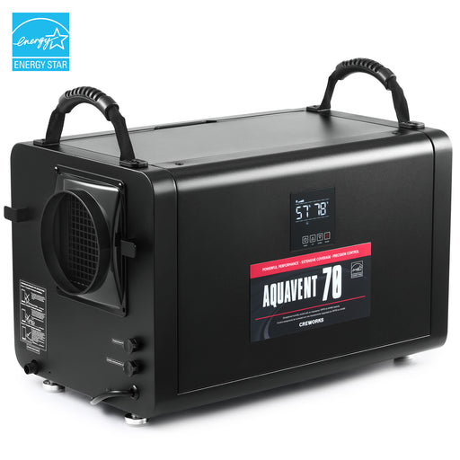 CREWORKS 145 Pints Commercial Dehumidifier Auto Defrost Gravity Drain 2000sq.ft.