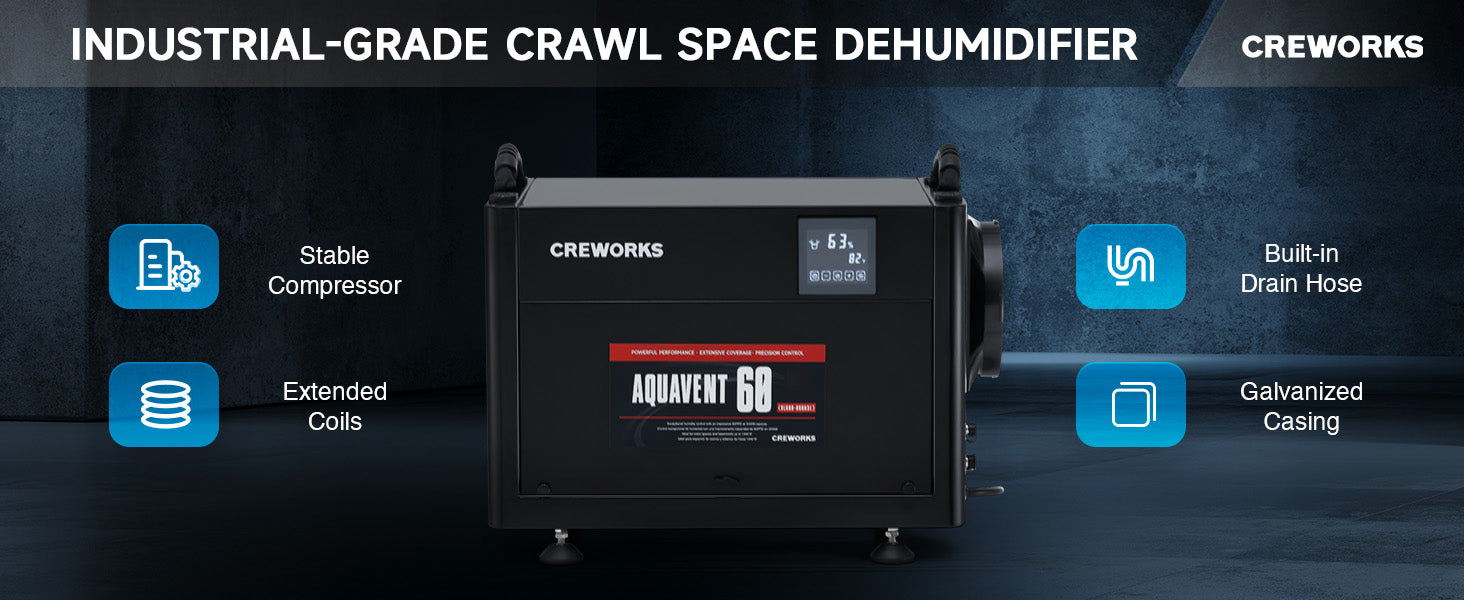 130 PPD Commercial Dehumidifier for Crawl Space Basement Warehouse
 (1)