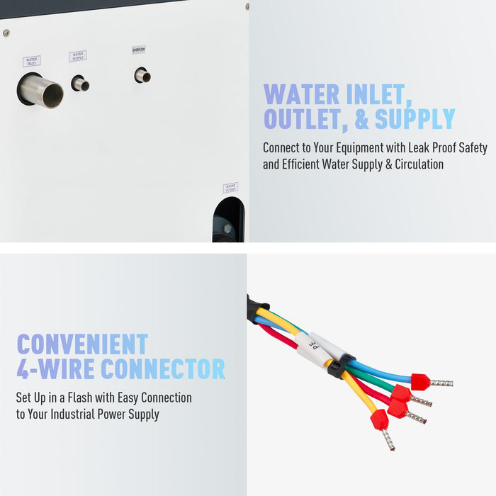 8 Ton Air-cooled Industrial Water Chiller 12.3 HP for 37 Gal. Laser & CNC Cooling Chiller | CWTH-8