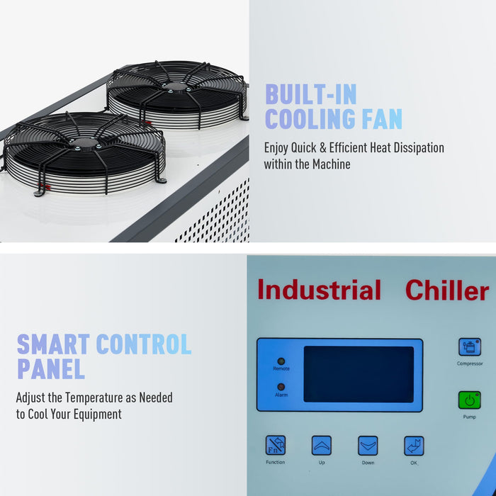 8 Ton Air-cooled Industrial Water Chiller 12.3 HP for 37 Gal. Laser & CNC Cooling Chiller | CWTH-8