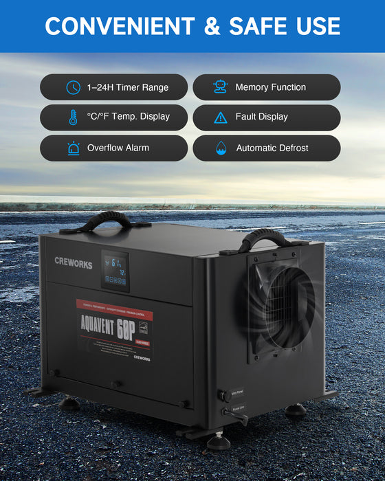 130 PPD Commercial Dehumidifier for Crawl Space Basement Warehouse
