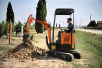 CREWORKS 13.8 HP KUBOTA ENGINE 1.1 TON MINI EXCAVATOR WITH ALL-TERRAIN TRACKS