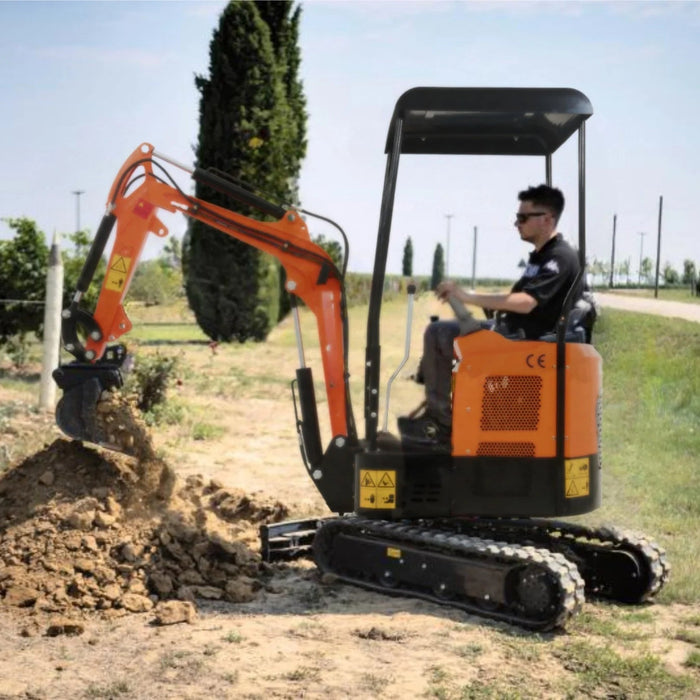 CREWORKS 13.8 HP KUBOTA ENGINE 1.1 TON MINI EXCAVATOR WITH ALL-TERRAIN TRACKS