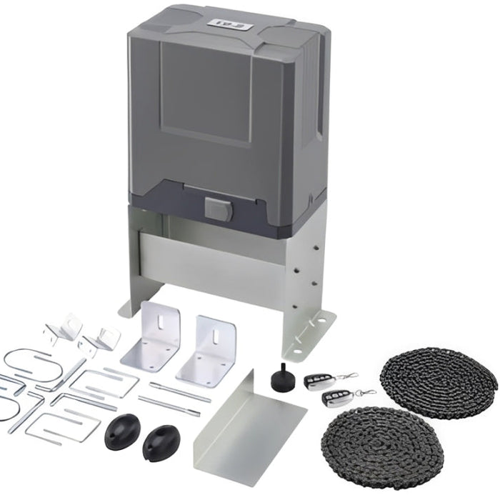 a complete sliding gate opener kit with all the installation hardware