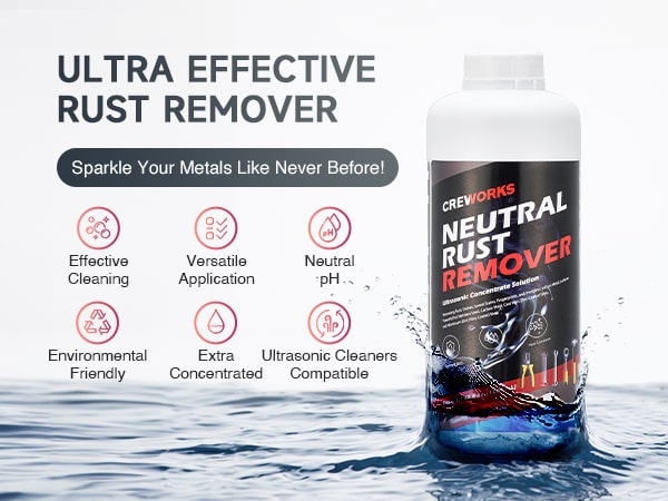 Heavy Duty Rust Remover, 34 fl oz Rust Dissolving Solution for Metals ...