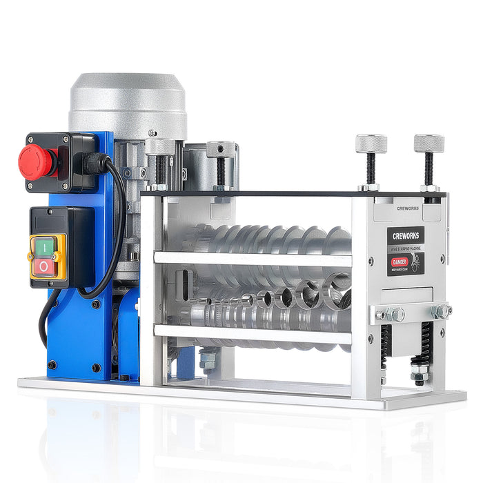 CREWORKS Electric Wire Stripping Machine, 11-Channel Automatic Wire Stripper for 0.06"-1.5" Copper Wires, 370W Cable Stripper with 10 Blades