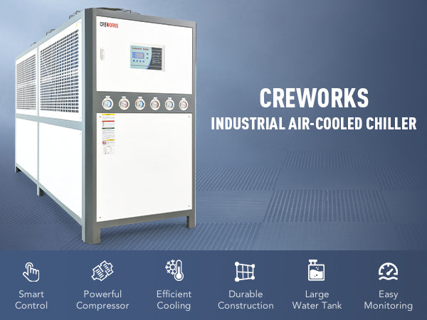 CREWORKS 25 Ton 45HP Industrial Chiller for Food Chiller Welding Laser Cooling