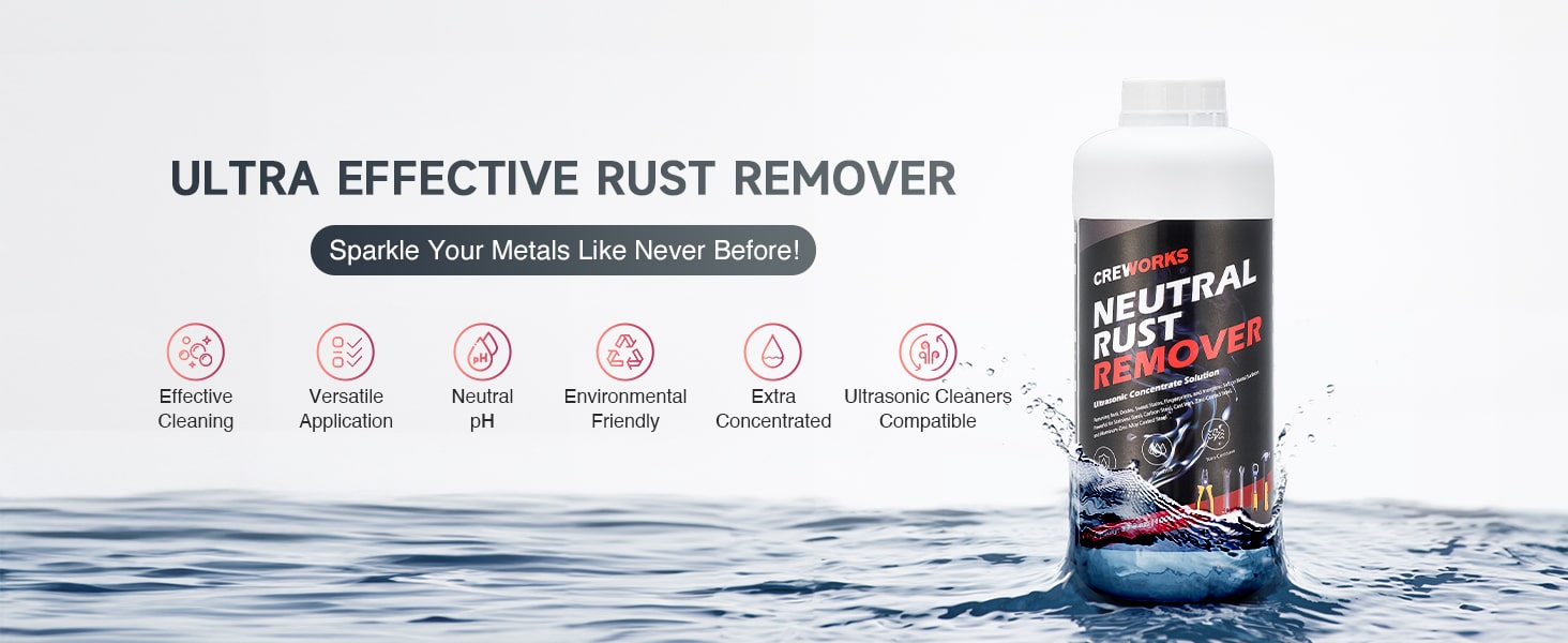 Heavy Duty Rust Remover, 34 fl oz Rust Dissolving Solution for Metals ...