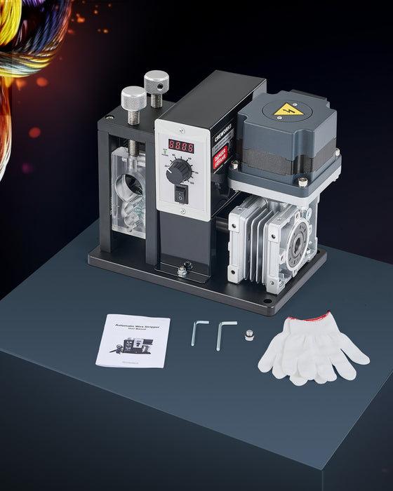 200W Automatic Wire Stripper Machine, Speed Adjustable Electric Wire Stripping Machine with Real-Time Speed Display, Cable Stripper Machine for 0.04-1 in. Copper Wire Peeling Recycling