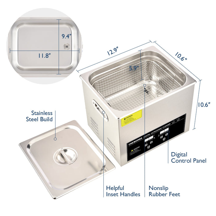 Ultrasonic Cleaner with Digital Timer and Heater for Ultrasonic Cleani —  Creworks Equipment