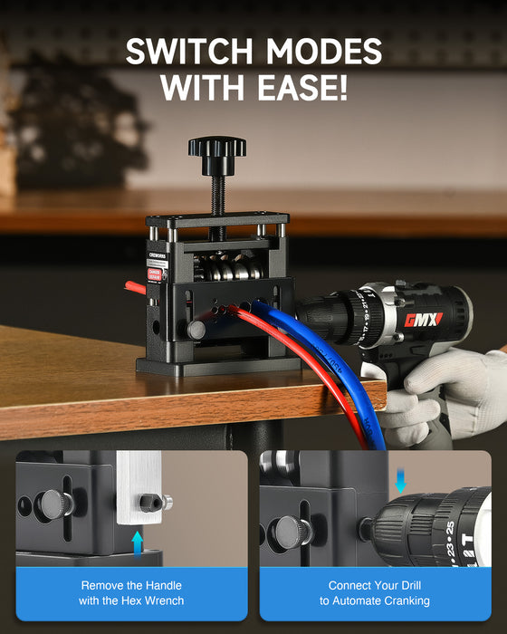 Manual Wire Stripping Machine, Drill Powered Wire Stripper Machine with 6 Channels & 5 Blades, Portable Cable Stripper Tool with Hand Crank for 0.1" to 0.67" Scrap Copper Cables Recycling