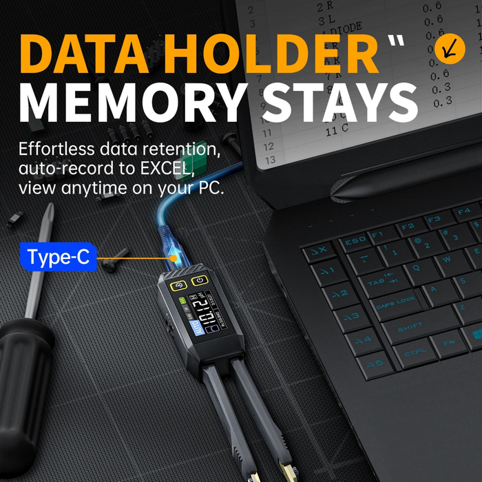 Mini Smart Tweezer LCR SMD ESR Tester Resistance Capacitance Inductance Continuity Diode Test Measurement Tools