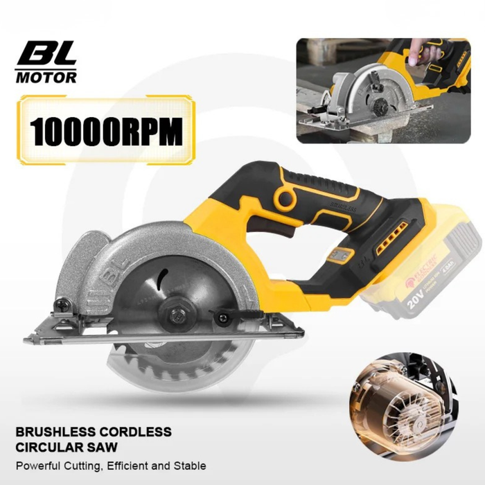 5 Inch Brushless Electric Circular Saw Lithium Battery Powered Handheld Miter Saw Power Tools For Dewalt 20V Battery Pin