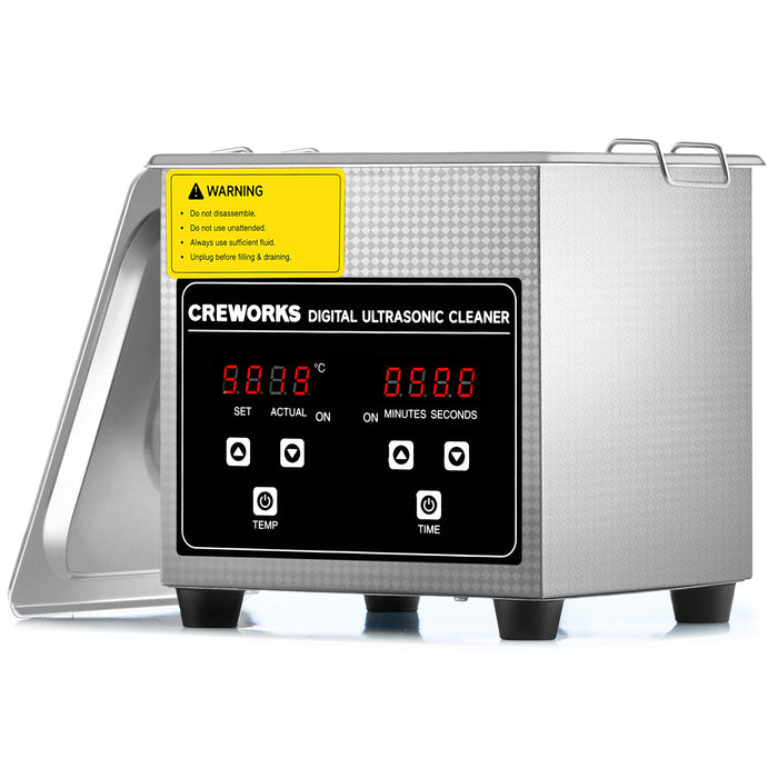 CREWORKS 1.3L Ultrasonic Cleaner Machine with 100W Heater and Digital Timer