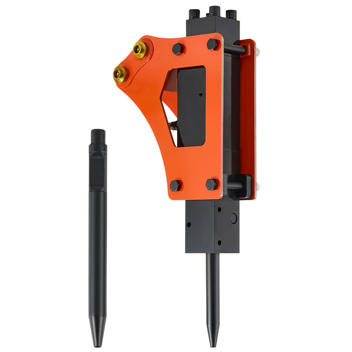 AHM Hydraulic Breaker Hammer for Mini Excavator Concrete Breaker with 2 Chisels Drilling Tool