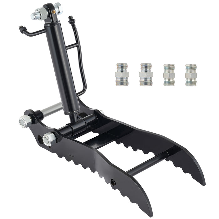 AHM Hydraulic Thumb Clip Attachment for 0-2T Mini Excavator Digger with Hydraulic Hoses