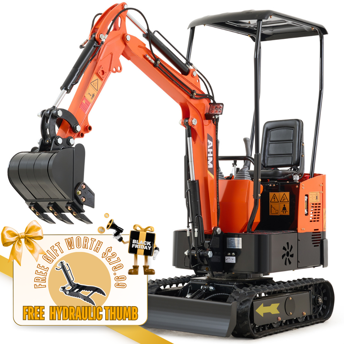 AHM NW-A1 | 13.5 HP B&S Engine Mini Excavator with 6 Attachments
