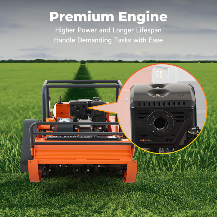 AHM X80 | 31.5" Remote Control Lawn Mower, 13.6HP Hybrid Power, Adjustable Height, 45°Slope Climbing