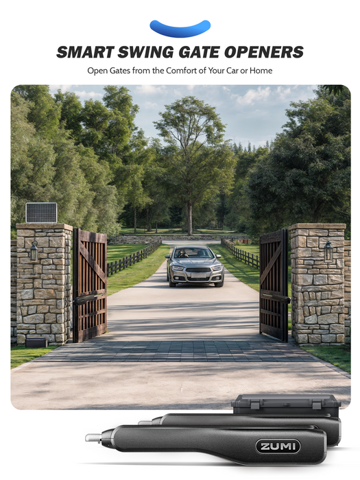 ZUMI Smart Automatic Swing Gate Opener – App & Remote Control for Gates up to 900lb 20ft