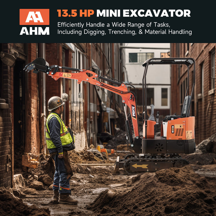 AHM AX-12B | 13.5 HP B&S Engine Mini Excavator