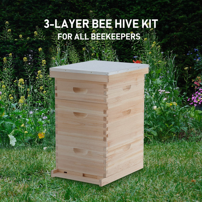       3-Layer-Bee-House-with-Frames-Supplies-Kit