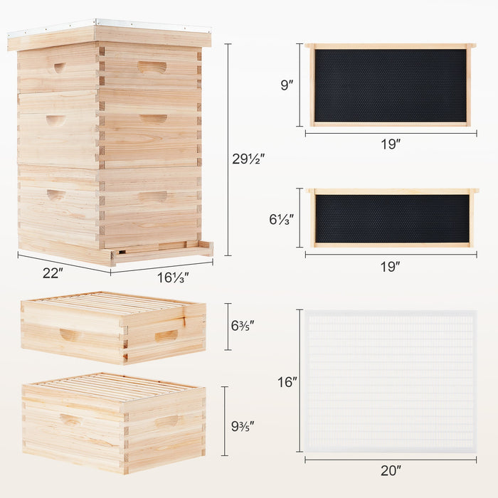 3-Layer-Bee-House-with-Frames-Supplies-Size