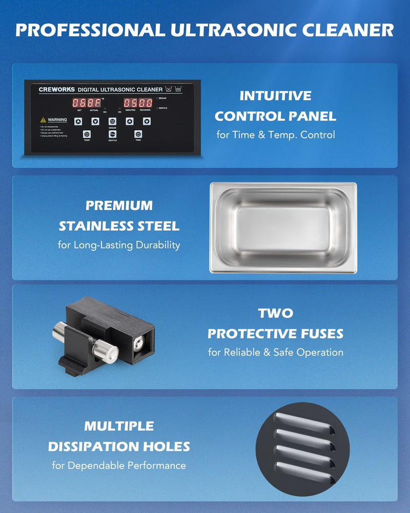 Ultrasonic Cleaner: Professional Machine with Heater, Timer, and Dual Mode 3L