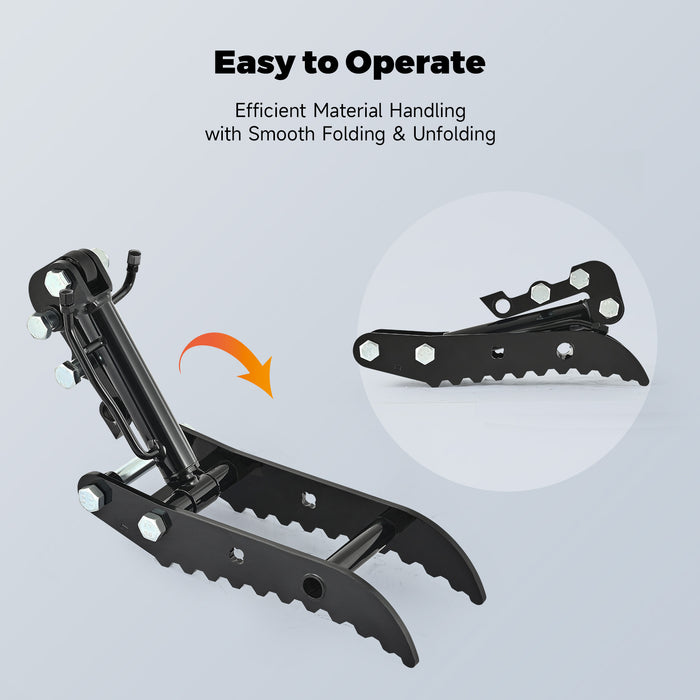 AHM Hydraulic Thumb Clip Attachment For 1 Ton Mini Excavator with 2 Hydraulic Hoses