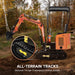 CREWORKS 13.8 HP Kubota Engine 1.1 Ton Mini Excavator with All-Terrain Tracks