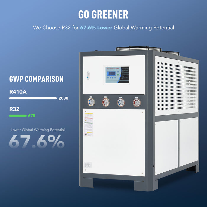 22.1HP Air-Cooled Chiller Industrial Water Chiller 52.8 gal. Tank R32