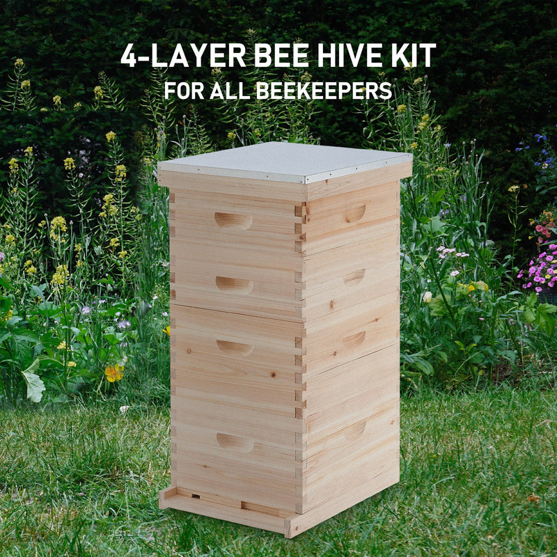       4-Layer-Bee-House-with-Frames-Supplies-Kit