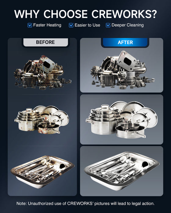 240W Ultrasonic Cleaner with Digital Timer and 300W Heating Power 40kHz, 10L