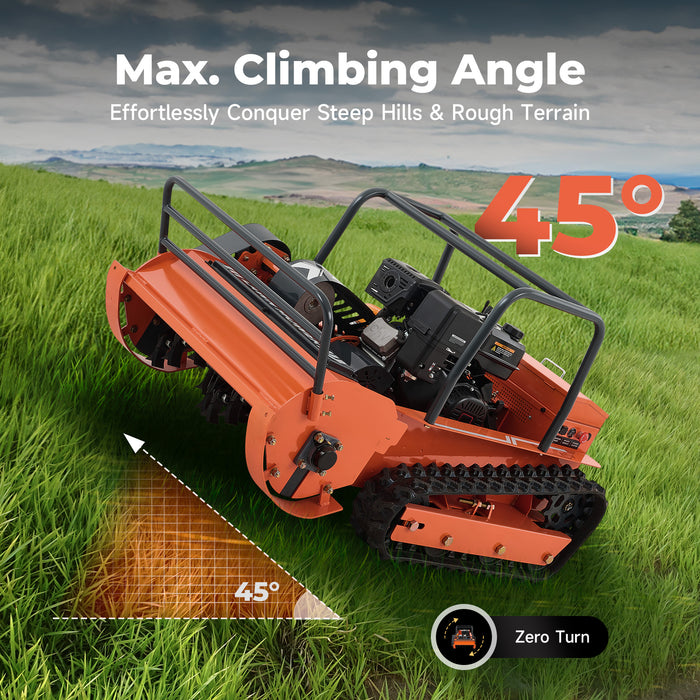 AHM X80 | 31.5" Remote Control Lawn Mower, 13.6HP Hybrid Power, Adjustable Height, 45°Slope Climbing