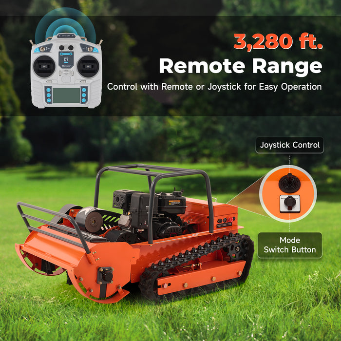 AHM X80 | 31.5" Remote Control Lawn Mower, 13.6HP Hybrid Power, Adjustable Height, 45°Slope Climbing