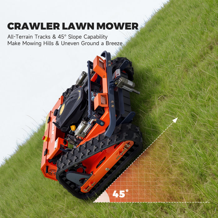 AHM Lawn Mower with Snow Plow, Remote-Controlled Grass Cutter & Snow Blower with 19.7" Cutting Width, Zero Turn Electric Grass Trimmer with 0.8"-5.9" Height Range 45° Max Slope 1094yd Remote Range