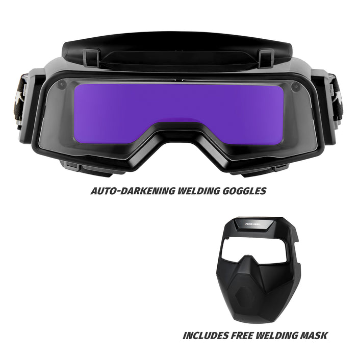 auto dimming welding goggles CREWORKS Auto Darkening Welding Goggles