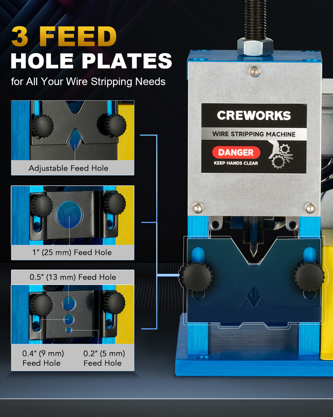 CREWORKS Automatic Wire Stripping Machine for 0.06