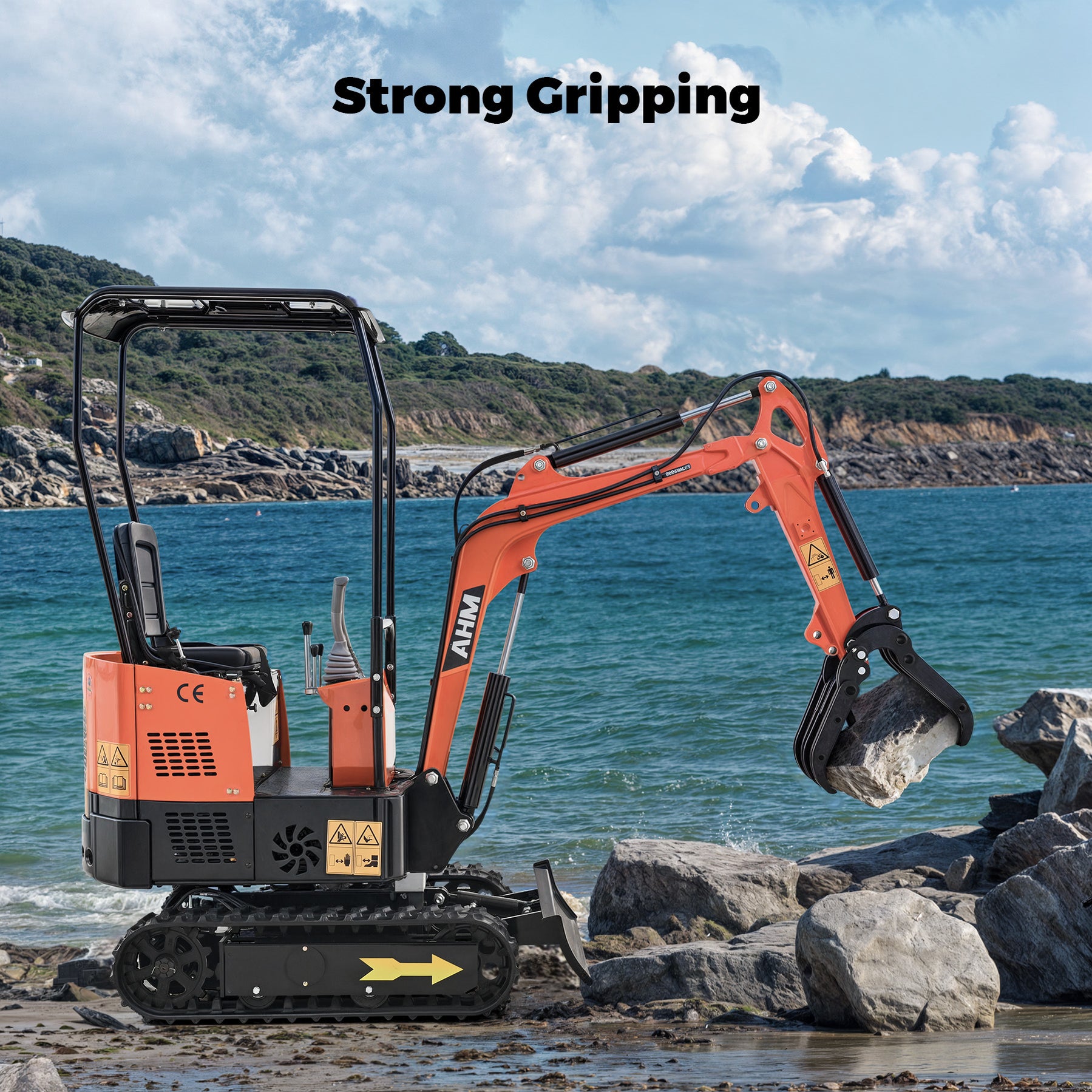 Mini Excavator Grapple Grabber Attachment with Wide Opening for Woods ...