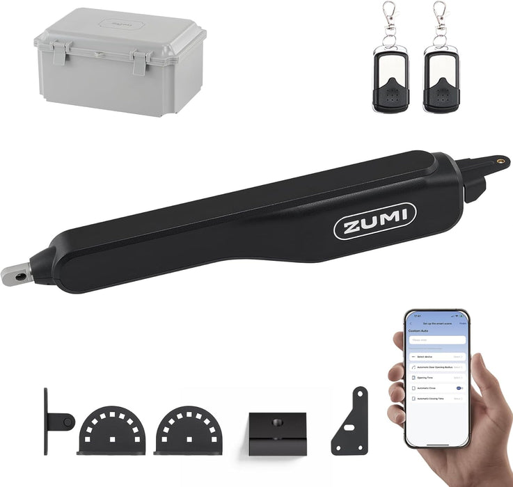 ZUMI Smart Automatic Swing Gate Opener – App & Remote Control for Gates up to 900lb 20ft