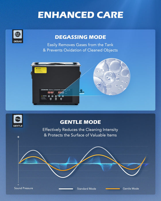 Ultrasonic Cleaning: Professional Ultrasonic Machine with Heater, Timer, and Dual Mode 2L