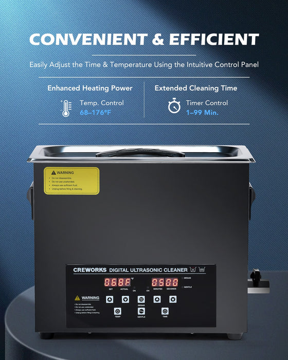 6L Ultrasonic Cleaner with Digital Timer and Heater for Cleaning