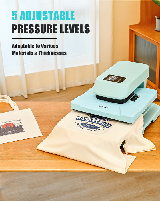 CREWORKS Auto Heat Press Machine for T Shirts, Smart 15x15 Inch T Shirt Press Machine with Auto Press Release, Professional Digital Automatic Heat Press Sublimation Fast Even Tshirt Printing Machine