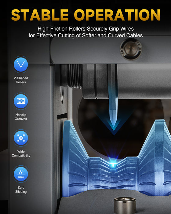 CREWORKS Electric Wire Stripping Machine, 11-Channel Automatic Wire Stripper for 0.06"-1.5" Copper Wires, 370W Cable Stripper with 10 Blades