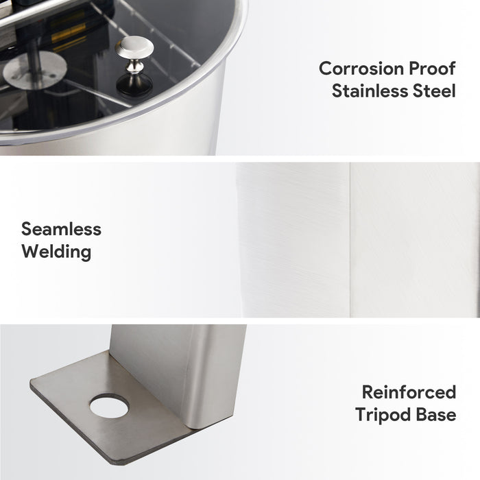 3-Frame Electric Honey Extractor SS Beekeeping Equipment Spinner Drum w/ Stand