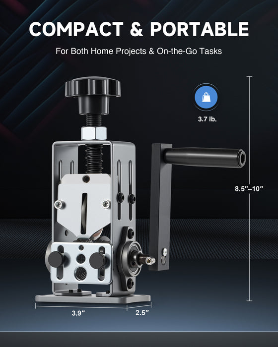 Manual Wire Stripper Machine, 0.06"-1" Wire Stripping Machine, Drill Compatible Copper Wire Stripper for Scrap Wire with 2 Feed Hole Plates, Wire Stripper Tool for Cable Recycling, Gray