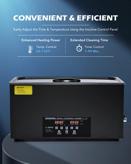 Ultrasonic Cleaning: Professional Ultrasonic Machine with Heater, Timer, and Dual Mode 22L