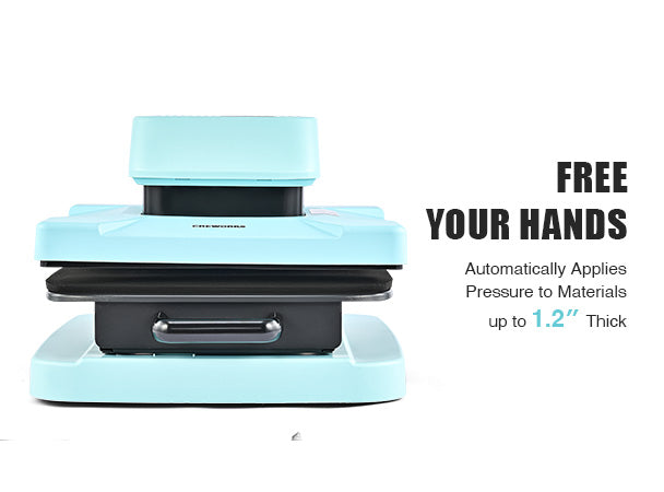 CREWORKS Auto Heat Press Machine for T Shirts, Smart 15x15 Inch T Shirt Press Machine with Auto Press Release, 38x38 cm Professional Digital Automatic Heat Press Fast Even Tshirt Sublimation Printer