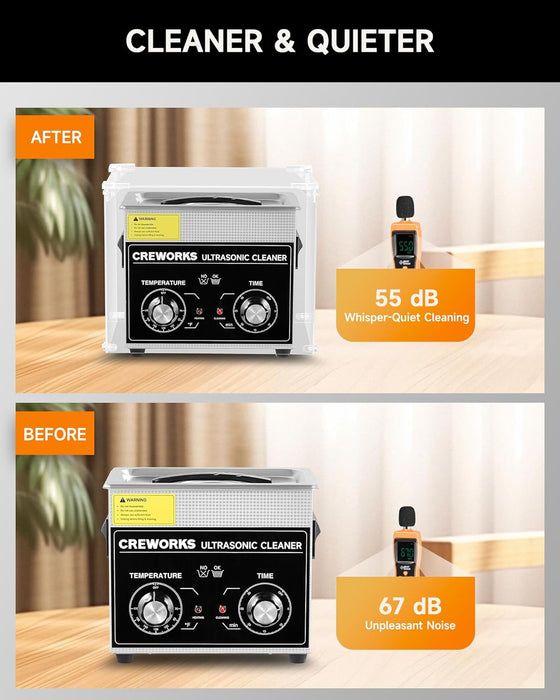 Creworks Cover for Reducing Noise, Transparent Acrylic Soundproof Shield for Jewelry Ultrasonic Cleaners, Noise Reduction Sound Box for 1L 2L 3L Digital Ultrasonic Cleaners