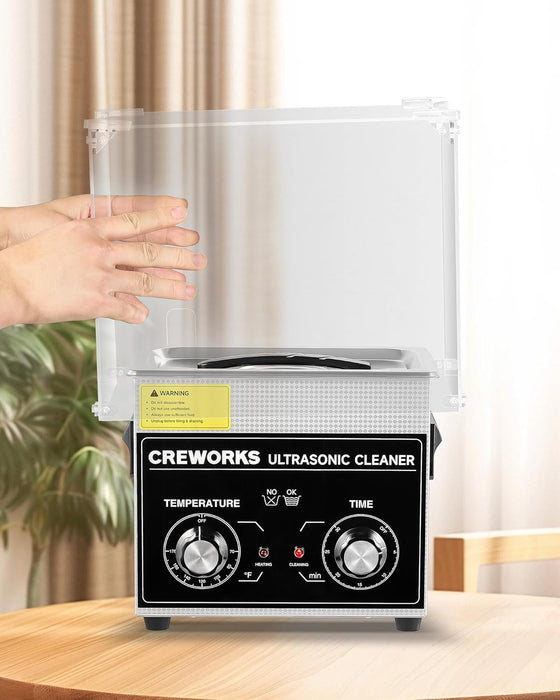 Creworks Cover for Reducing Noise, Transparent Acrylic Soundproof Shield for Jewelry Ultrasonic Cleaners, Noise Reduction Sound Box for 1L 2L 3L Digital Ultrasonic Cleaners